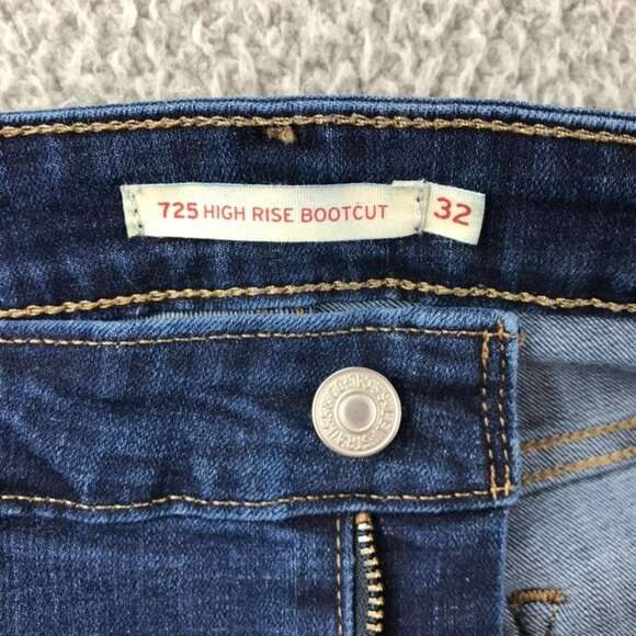 LEVIS 725 Womens Size 32 High Rise Bootcut Medium Wash Stretch Denim Jeans - Picture 6 of 15